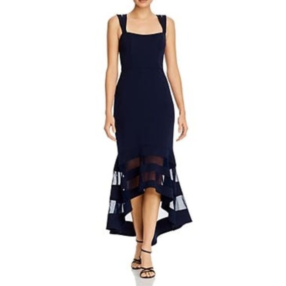 Aqua Dresses & Skirts - AQUA Double-Strap Illusion-Hem Midi Dress Size 2
